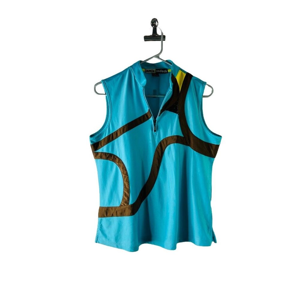 Jamie Sadock Color Block Sleeveless Golf Tennis Polo Shirt